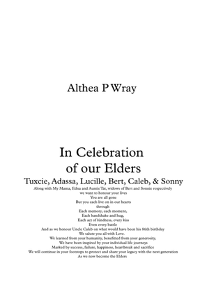 In Celebration of our Elders