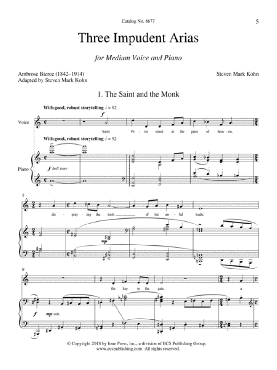 Three Impudent Arias Three Impudent Arias Medium Voice scores gallery preview page 5