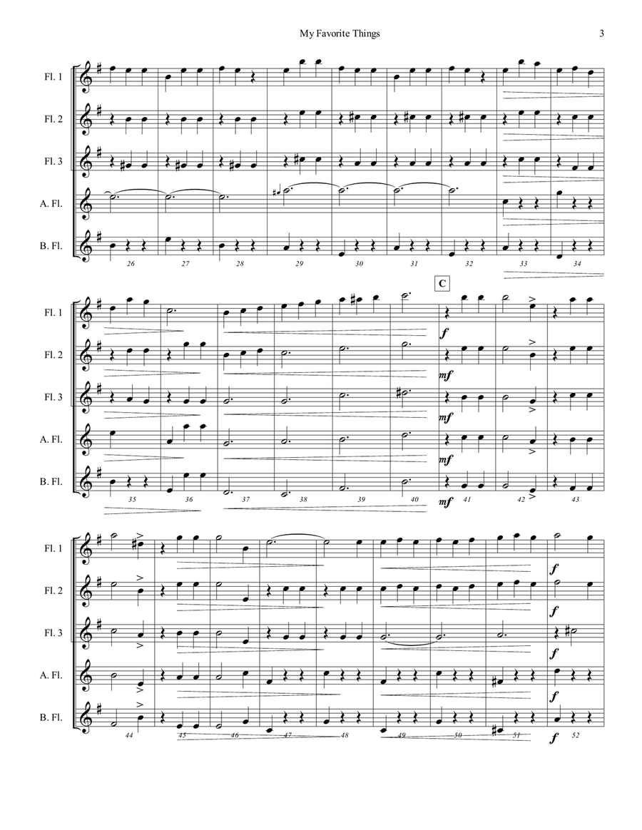 My Favorite Things Flute Choir scores gallery preview page 4