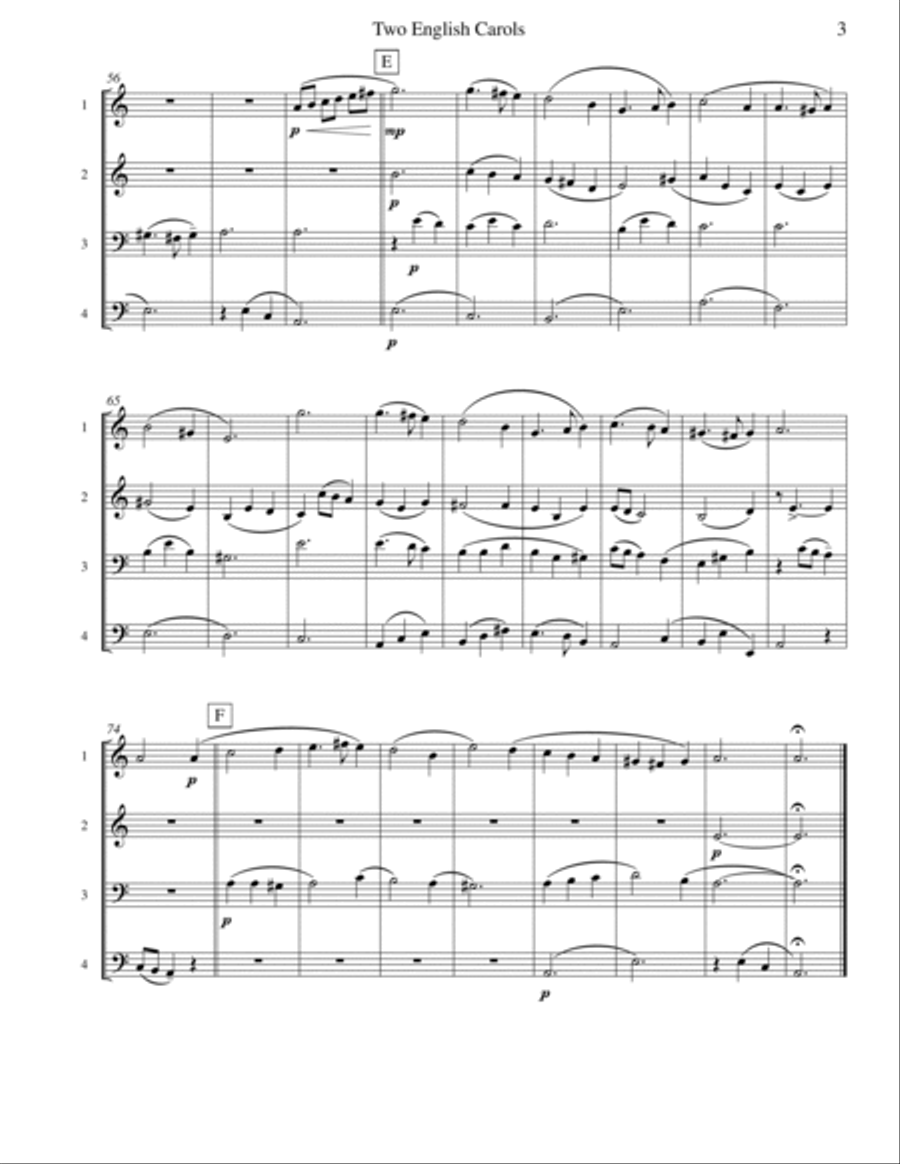 Two English Carols (Coventry Carol; What Child Is This?) - Mixed Quartet Viola scores gallery preview page 4