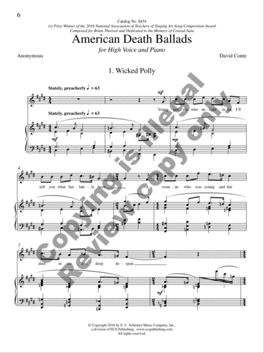 American Death Ballads (Piano/Vocal Score) High Voice scores gallery preview page 27