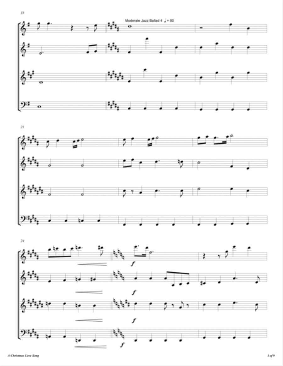 A Christmas Love Song Woodwind Quartet scores gallery preview page 4