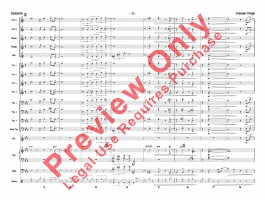 Midnight Voyage (score only) Jazz Ensemble scores gallery preview page 15
