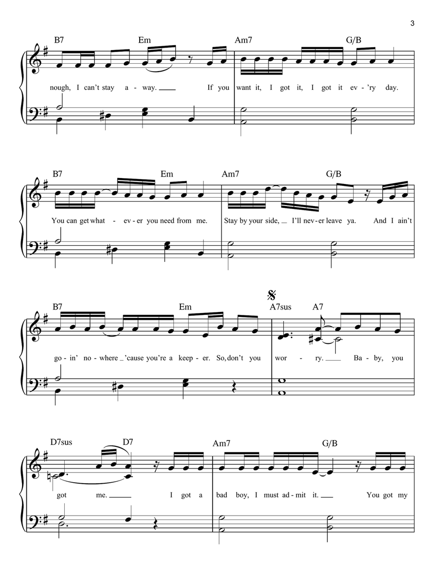 The Way (feat. Mac Miller) Easy Piano scores gallery preview page 3