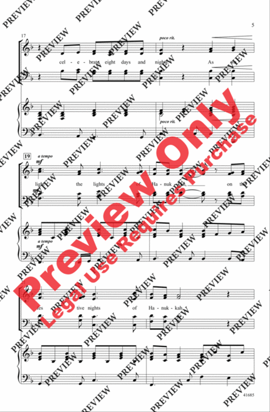 A Hanukkah Wish A Hanukkah Wish 4-Part scores gallery preview page 5