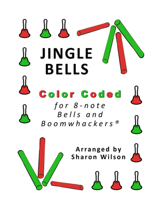 Book cover for Jingle Bells for 8-note Bells and Boomwhackers (with Color Coded Notes)
