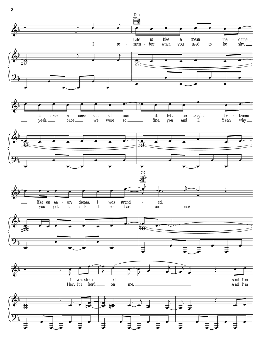 This Is How A Heart Breaks Piano, Vocal, Guitar scores gallery preview page 2