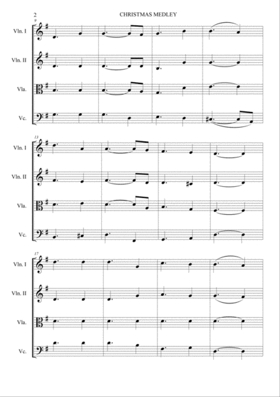 Christmas Medley String Quartet scores gallery preview page 4