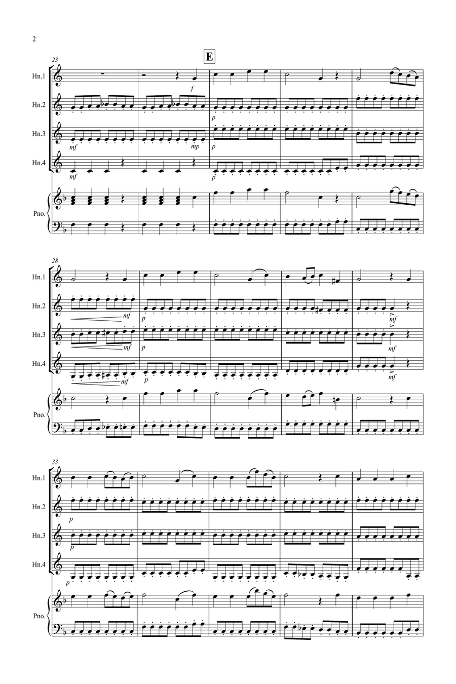 Schubert Rocks! for Horn Quartet French Horn Quartet scores gallery preview page 2