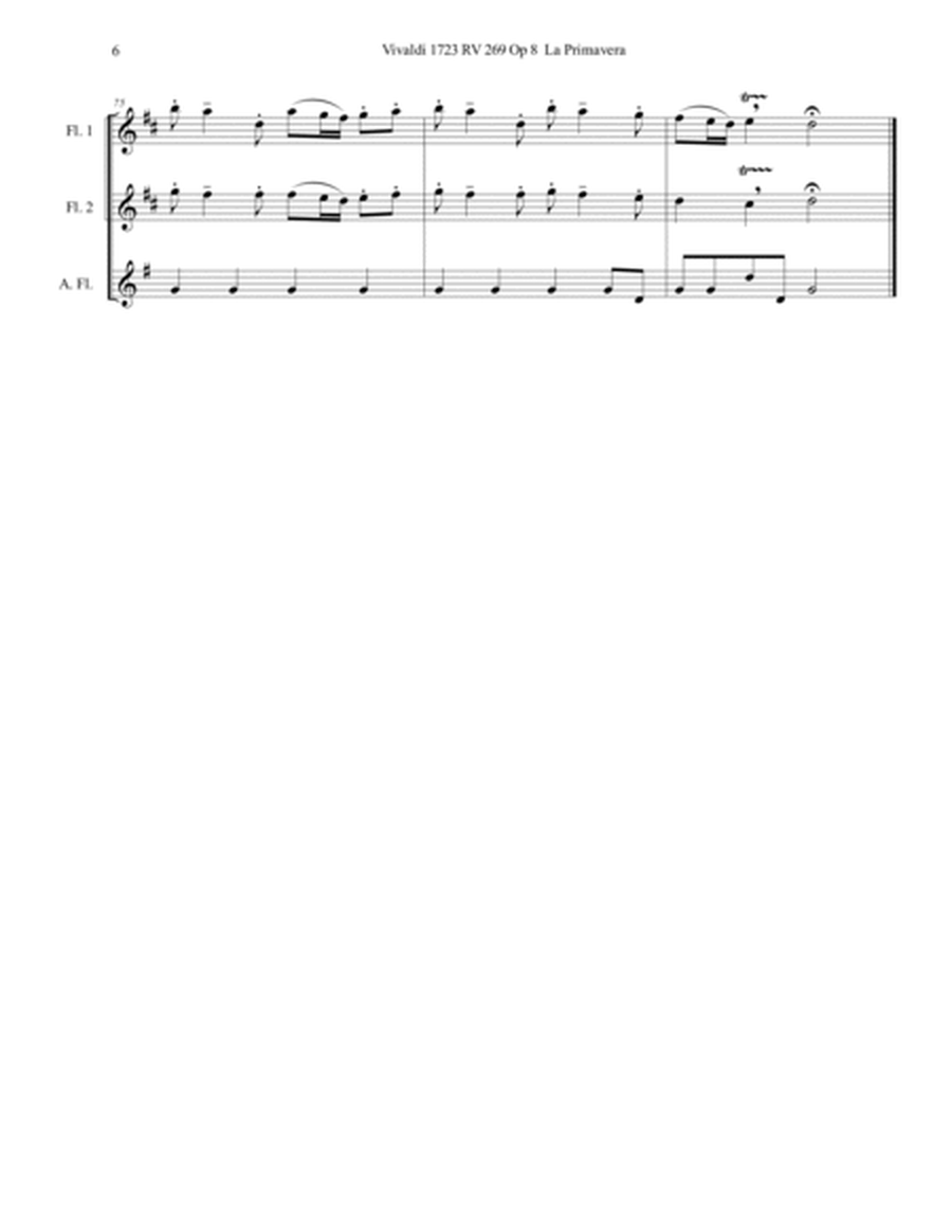 Vivaldi 1723 RV 269 Op 8 Spring 1st Movement Flute Trio