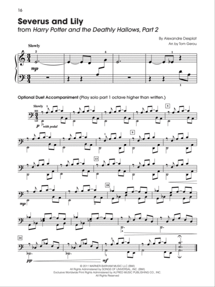 Harry Potter and the Deathly Hallows, Part 2 Easy Piano scores gallery preview page 3