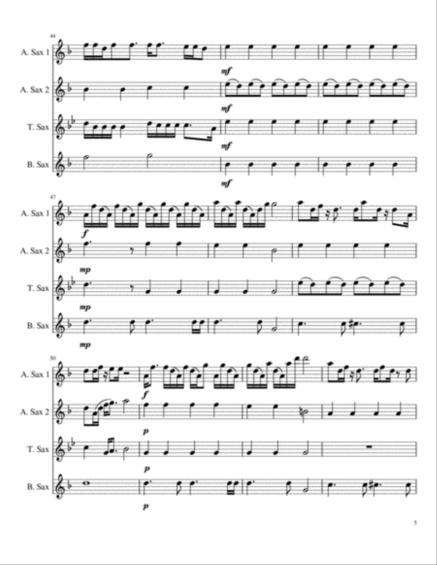 Dream On Woodwind Quartet scores gallery preview page 5