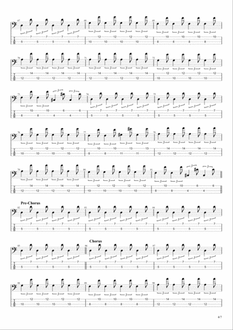 Uprising Bass Guitar scores gallery preview page 4