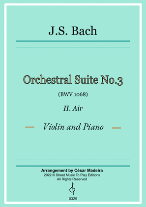 Book cover for Air on G String - Violin and Piano (Full Score)