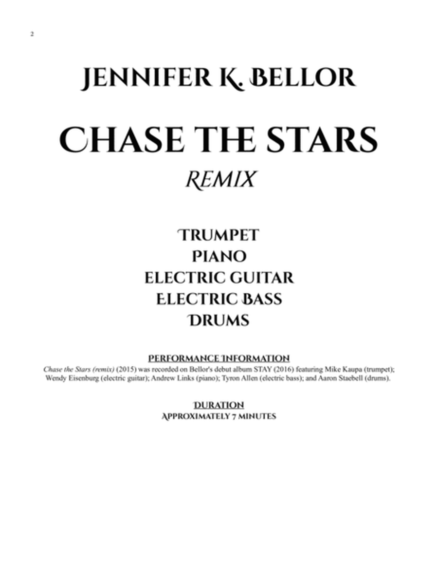 Chase the Stars (remix) for jazz combo (trumpet, piano, electric guitar, electric bass, drums) image number null