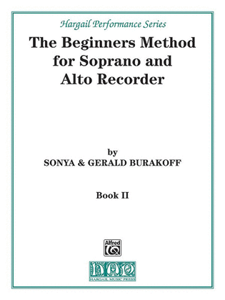 Book cover for The Beginners Method for Soprano and Alto Recorder, Book 2