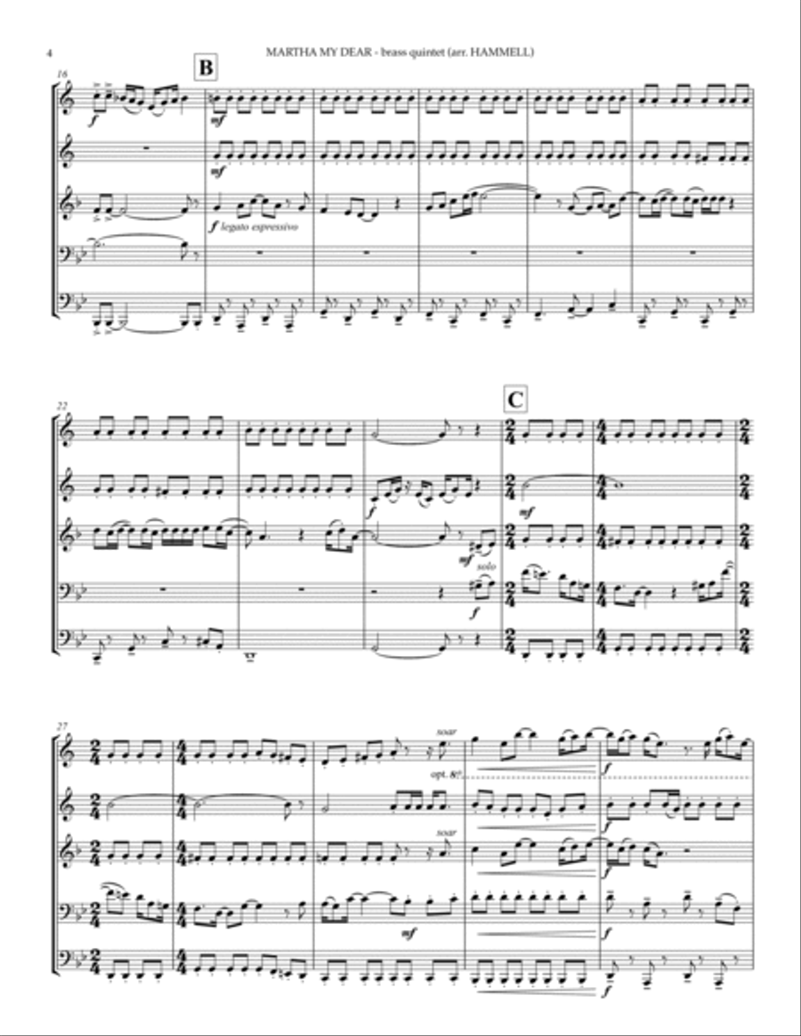 Martha My Dear Brass Ensemble scores gallery preview page 6