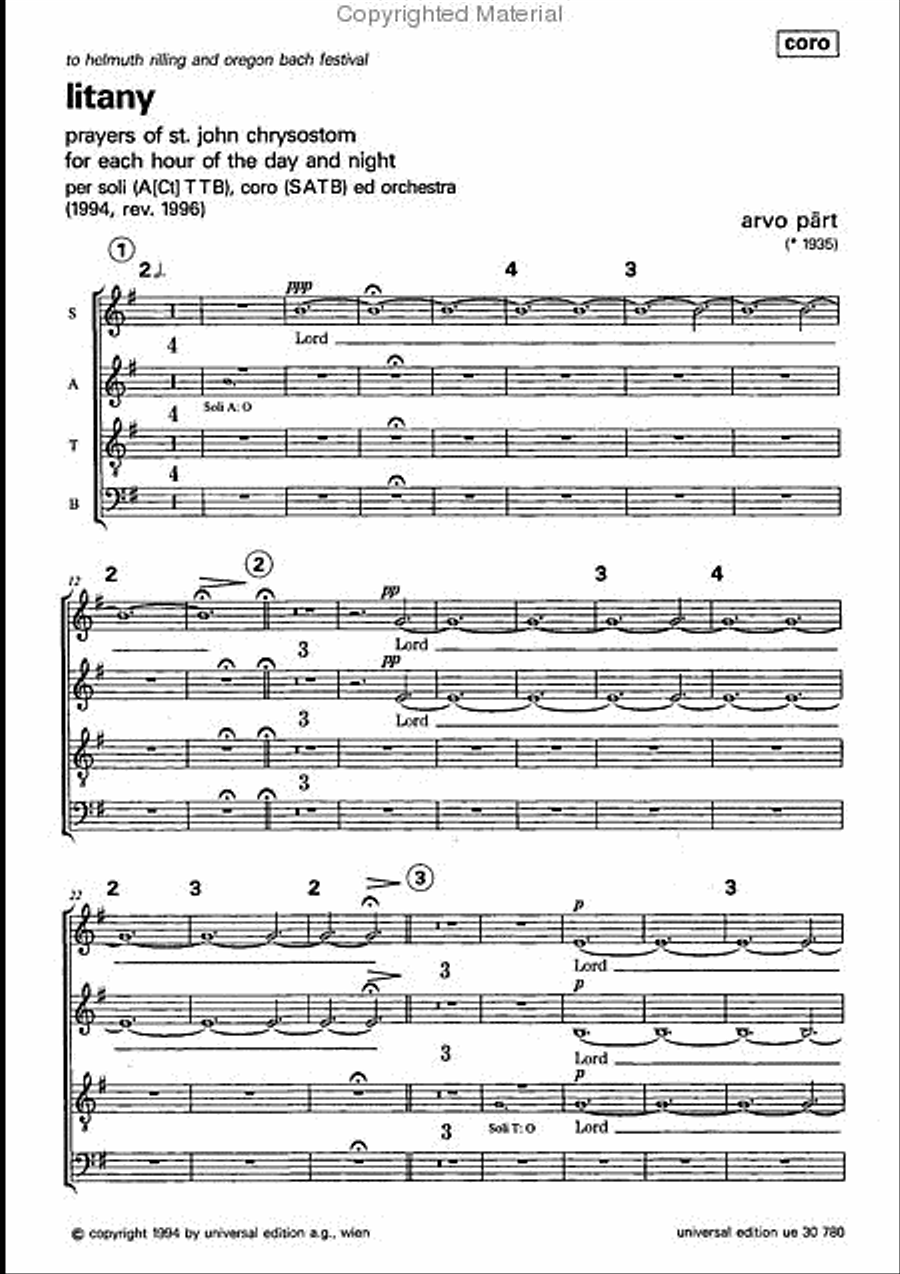 Litany, Choral Score Litany, Choral Score Choir scores gallery preview page 2