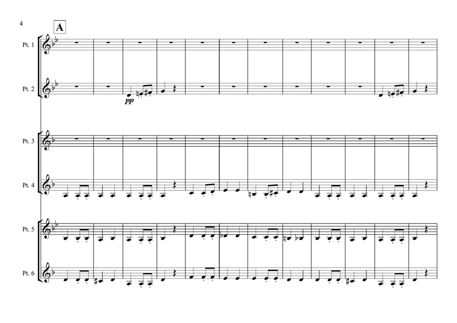 Symphony No. 7, 2nd Movement - Beethoven (Brass sextet w. timpani) Small Ensemble scores gallery preview page 4