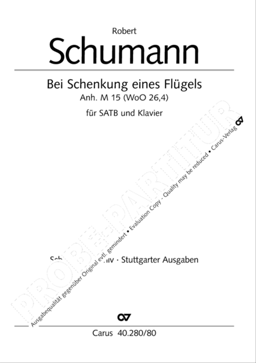 Bei Schenkung eines Flugels 4-Part scores gallery preview page 2