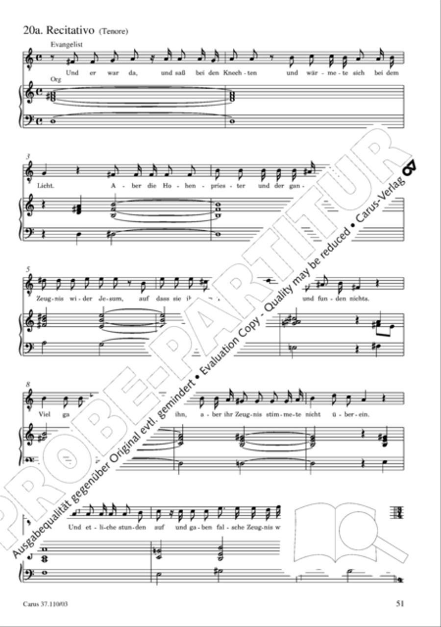 Markuspassion. Werkausgabe Reihe 1, Bd. 7 (Homilius) 4-Part scores gallery preview page 58
