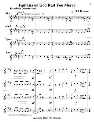 Fantasia on God Rest You Merry - Saxophone Quartet