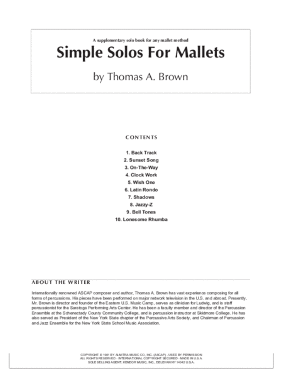 Simple Solos For Mallets Percussion scores gallery preview page 2