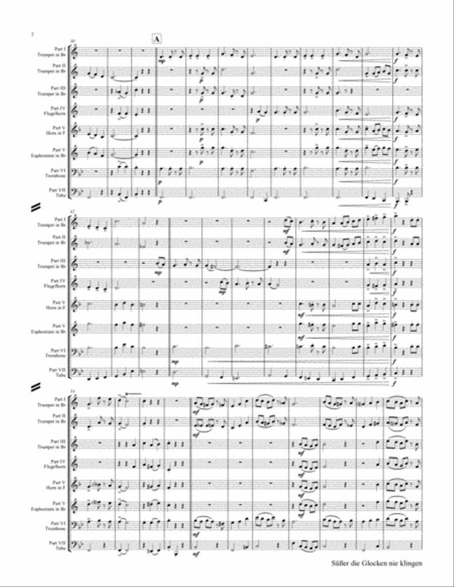Süßer die Glocken nie klingen - German Christmas song - 7 Parts - Brass Ensemble Brass Ensemble scores gallery preview page 2