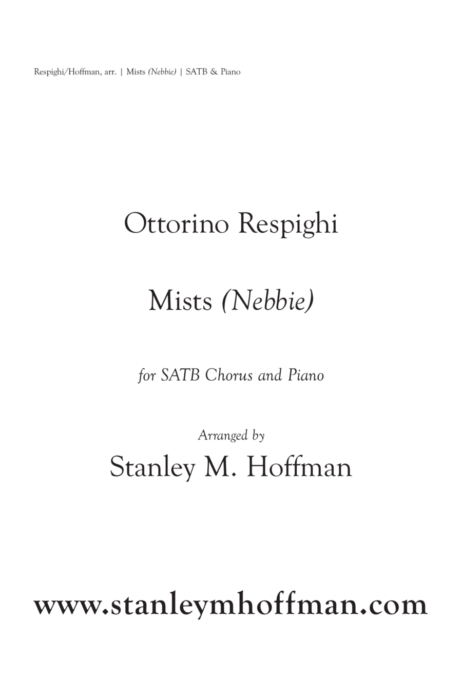 Mists (Nebbie) - Version for SATB Chorus and Piano 4-Part scores gallery preview page 1