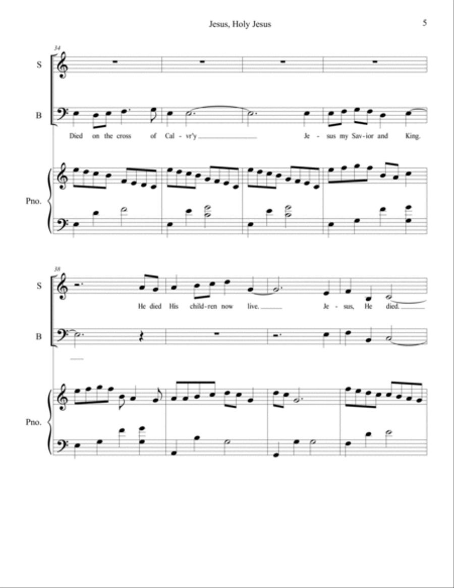 Jesus, Holy Jesus 4-Part scores gallery preview page 5