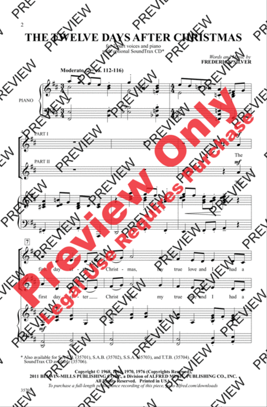 The Twelve Days After Christmas 2-Part scores gallery preview page 2