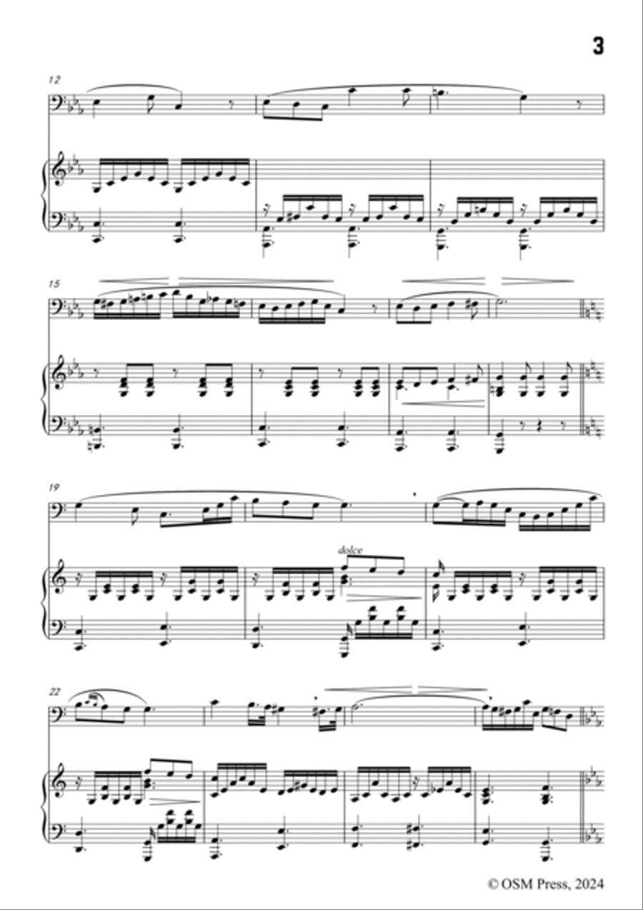 G. Concone-Vocal Exercise No.39,for Contralto(or Bass) and Piano Piano scores gallery preview page 3