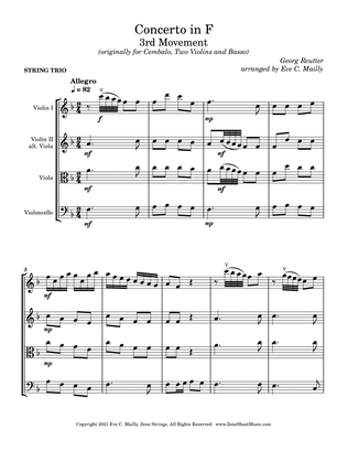 Concerto in F - 3rd movement - Reutter - String Trio