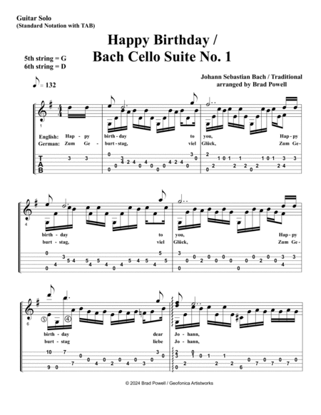 Happy Birthday / Bach's Cello Suite No. 1 Prelude