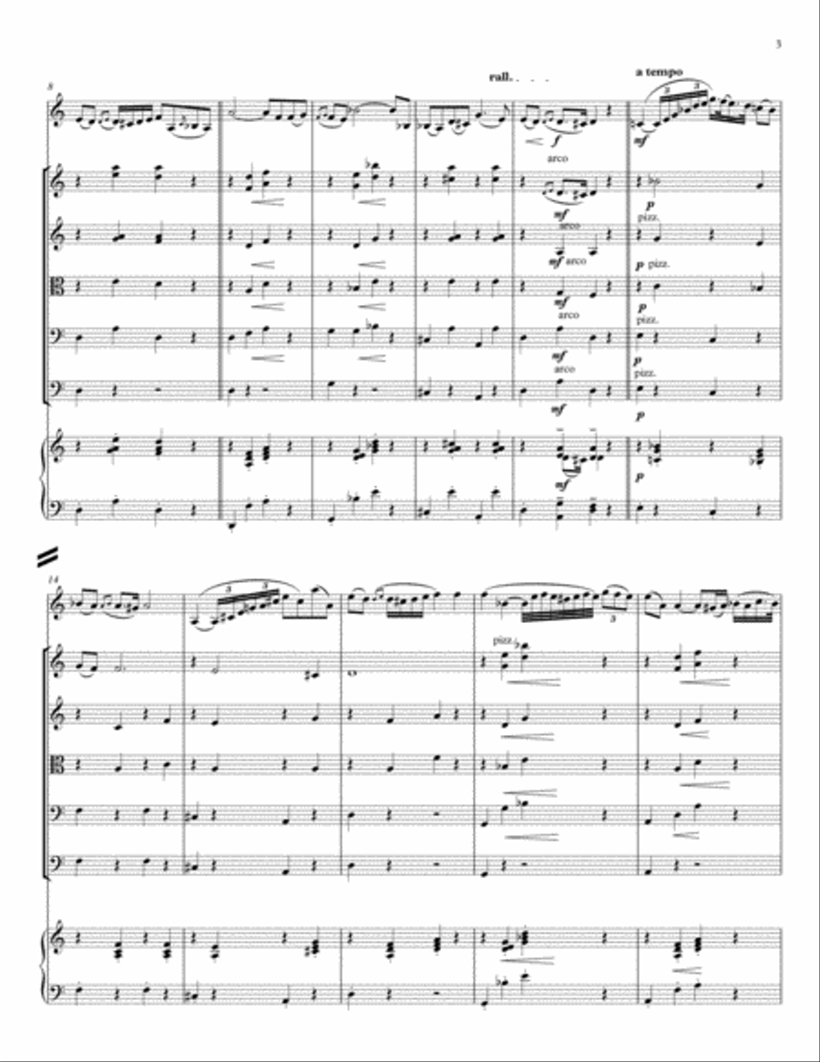 Monti's Czardas, for violin soloist and string orchestra Piano Quintet scores gallery preview page 3