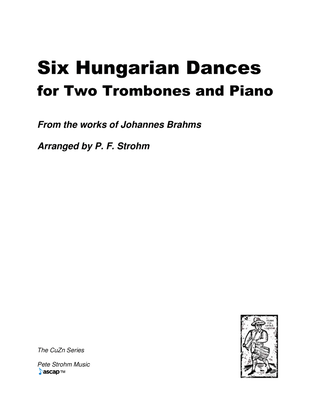 Book cover for Six Hungarian Dances for Two Trombones and Piano