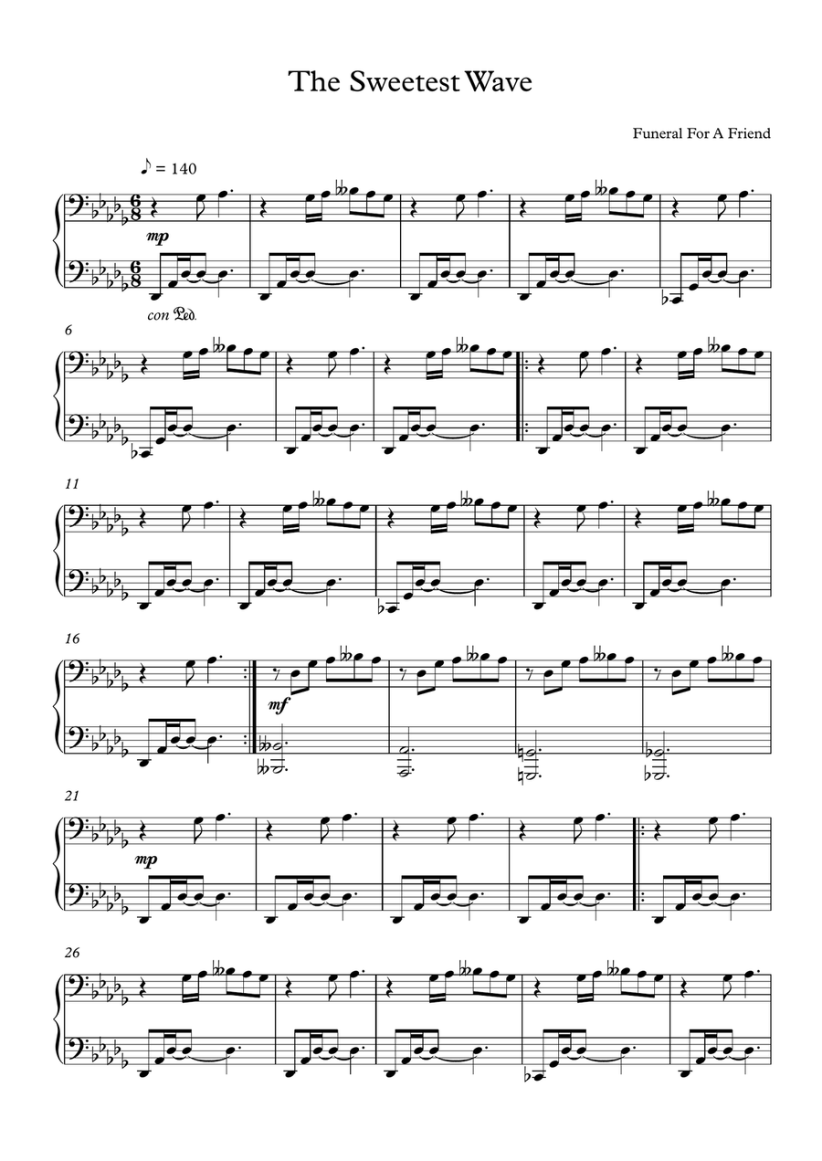 The Sweetest Wave Piano Solo scores gallery preview page 1