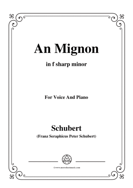 Schubert-An Mignon(To Mignon),Op.19 No.2,in f sharp minor,for Voice&Piano image number null