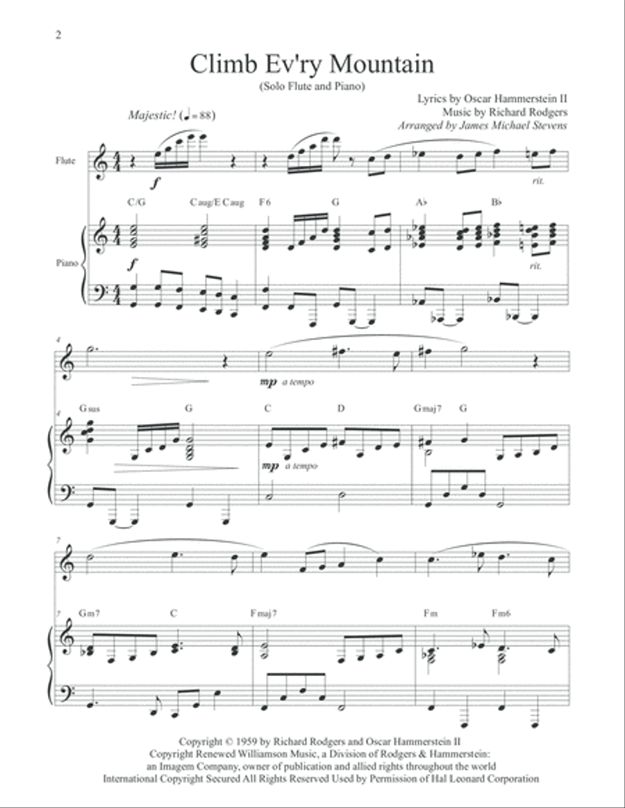 Climb Ev'ry Mountain Flute Solo scores gallery preview page 2