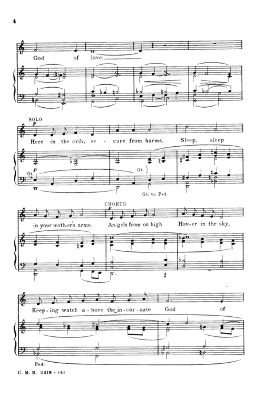 Manger Carol Unison Choir scores gallery preview page 3