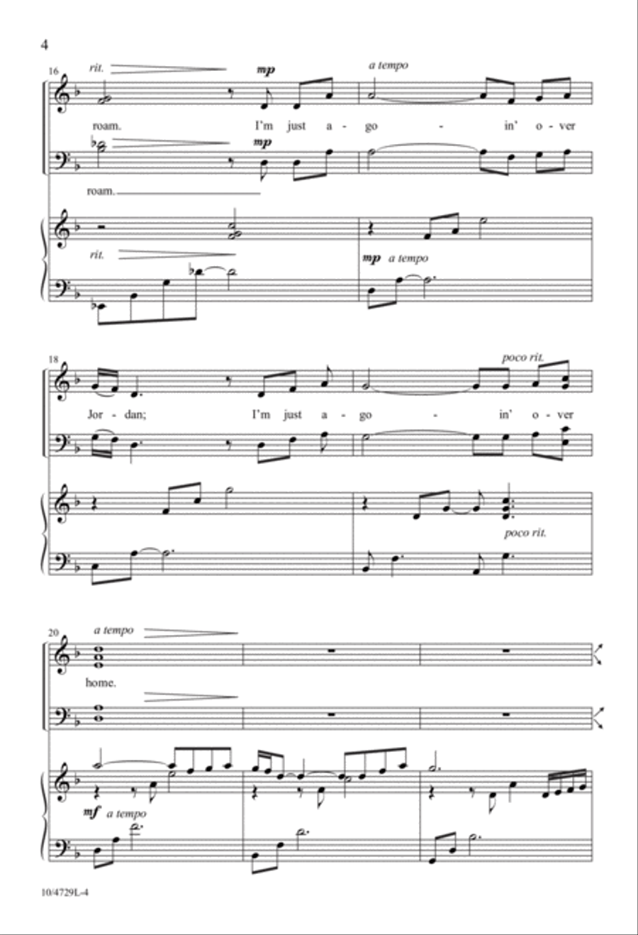 Poor Wayfaring Stranger 4-Part scores gallery preview page 4
