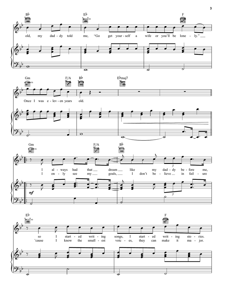 7 Years Piano, Vocal, Guitar scores gallery preview page 3