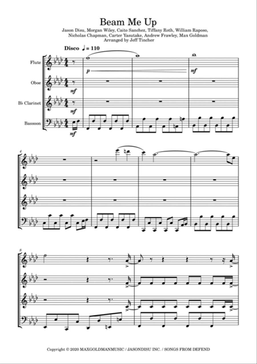 Beam Me Up Woodwind Quartet scores gallery preview page 2