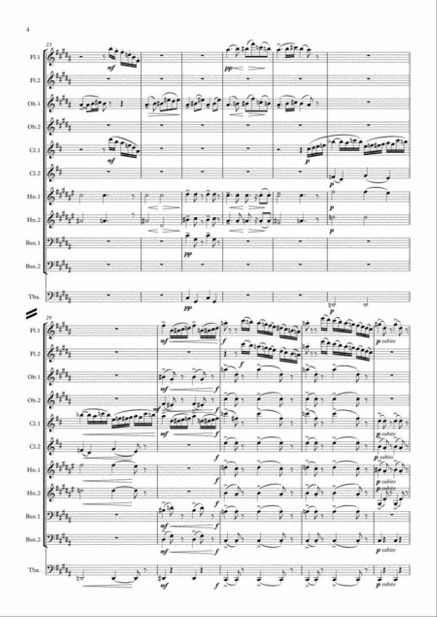 Mussorgsky: Pictures at an Exhibition Promenade and No.3 Tuileries (Children's quarrel after games)- Woodwind Quintet scores gallery preview page 4