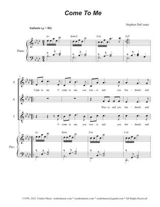 Book cover for Come To Me (SATB)