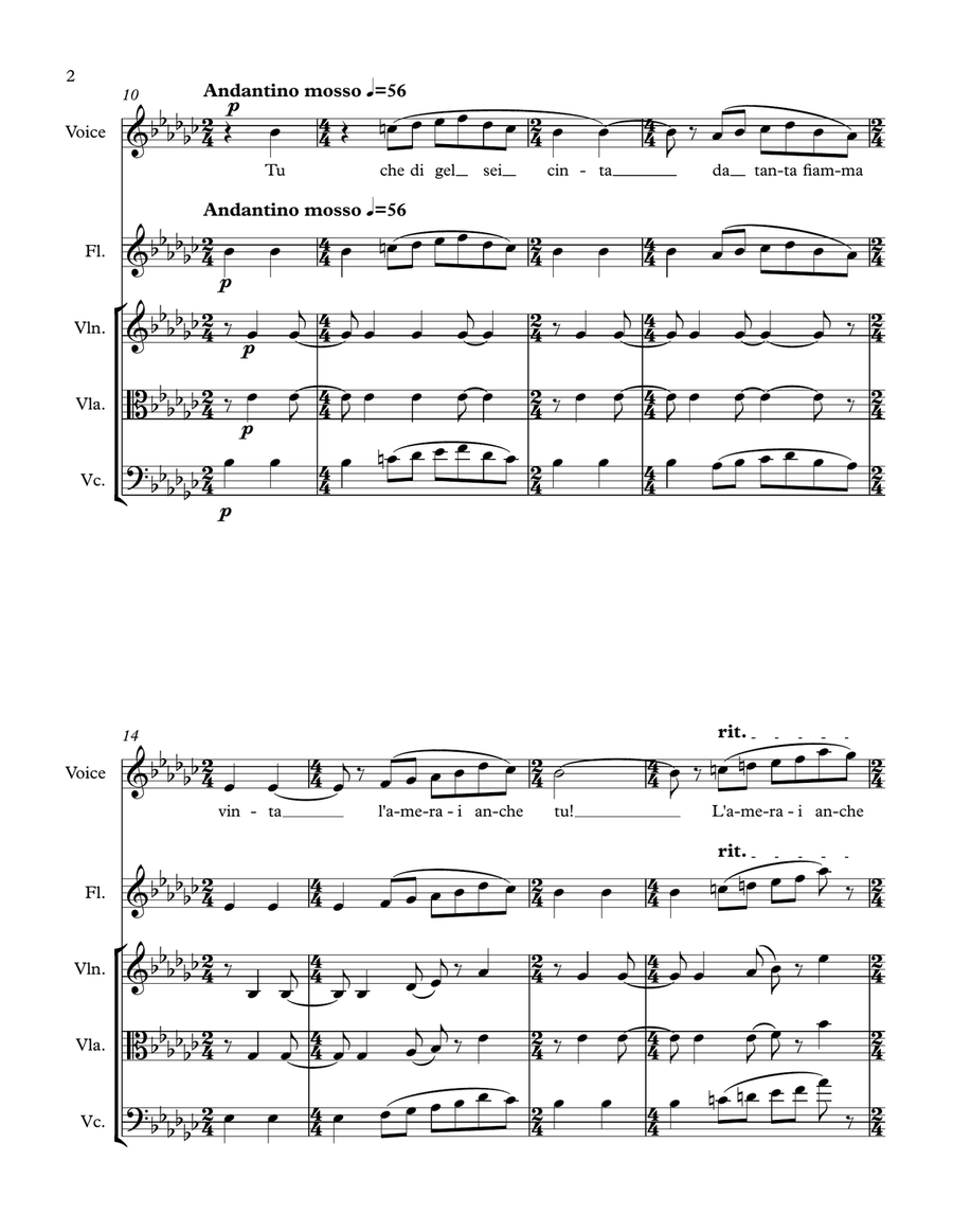 Tu Che Di Gel Sei Cinta from the opera Turandot Tu Che Di Gel Sei Cinta from the opera Turandot Small Ensemble scores gallery preview page 2