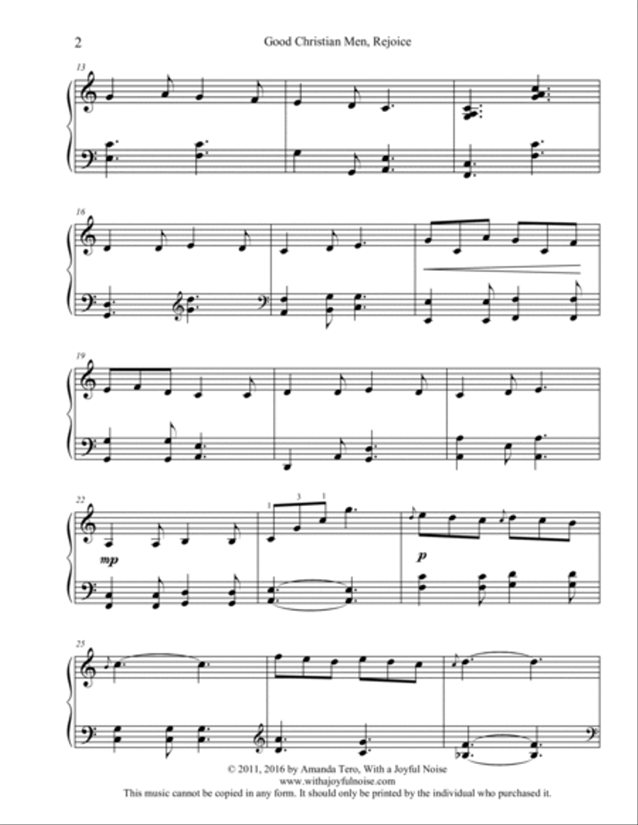 Good Christian Men, Rejoice – Intermediate Piano Solo In Celtic Style Piano Solo scores gallery preview page 4