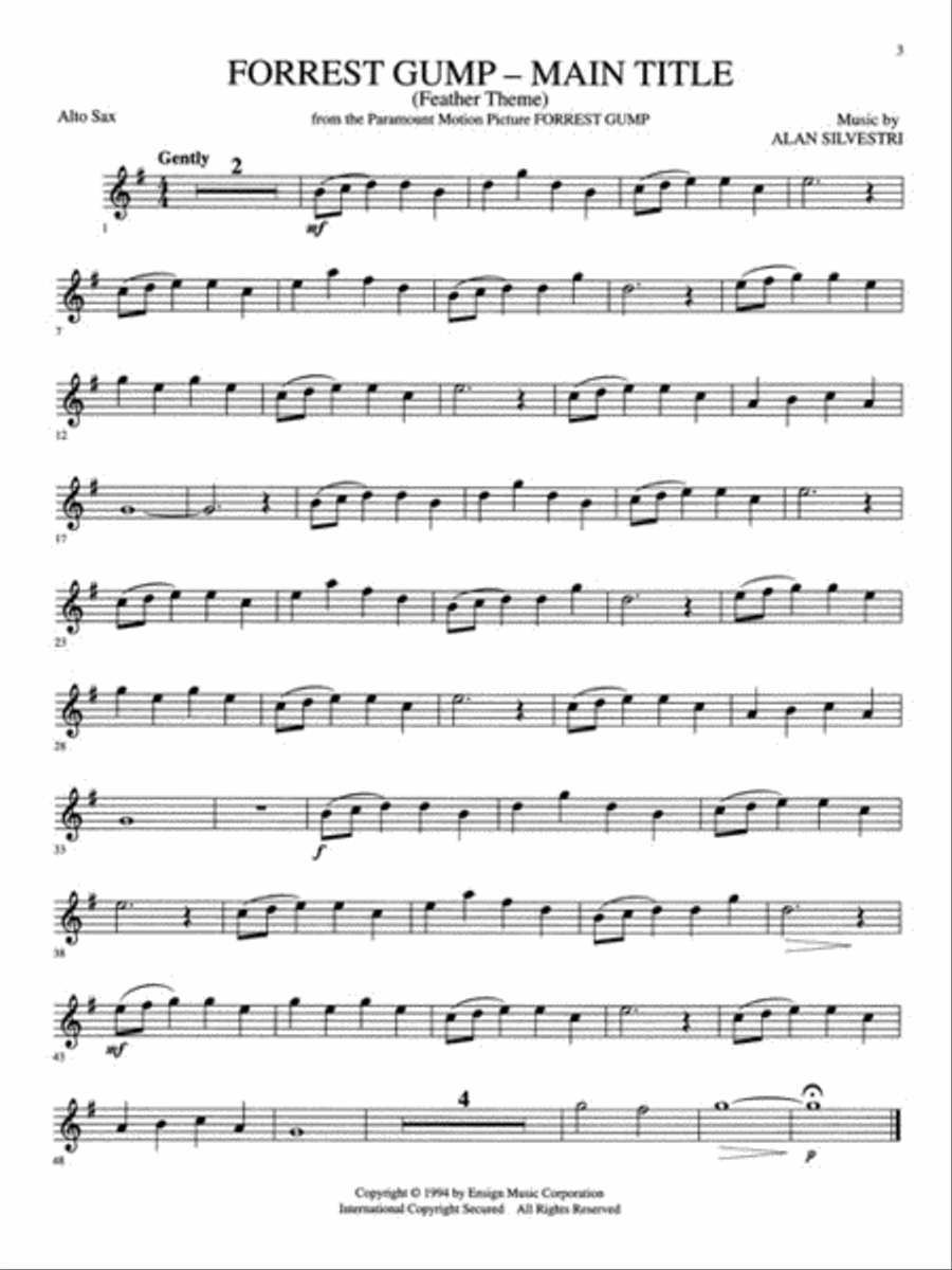 Favorite Movie Themes - Alto Sax Alto Saxophone scores gallery preview page 4