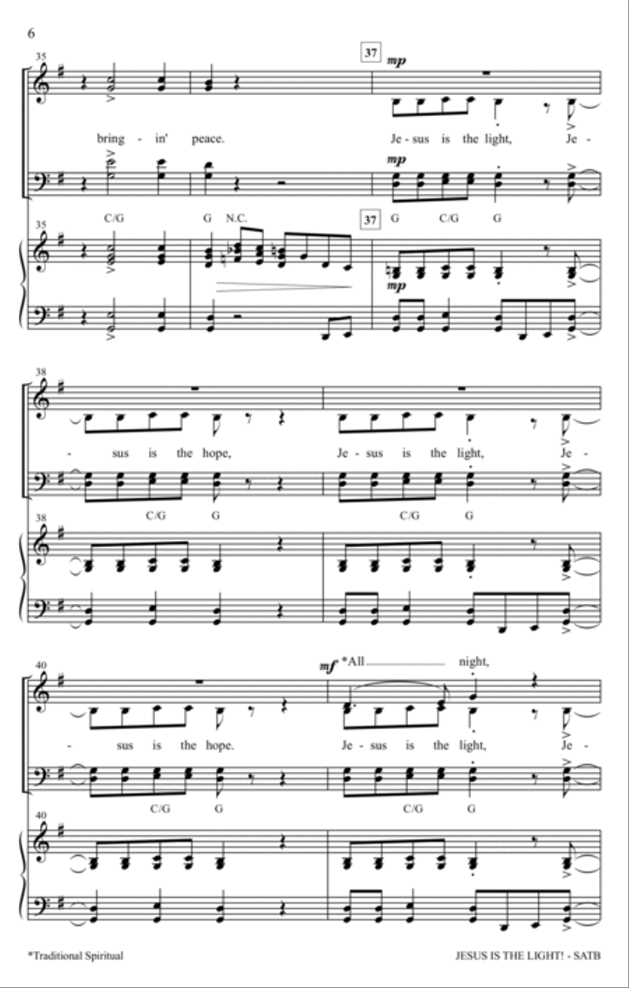 Jesus Is The Light! 4-Part scores gallery preview page 5