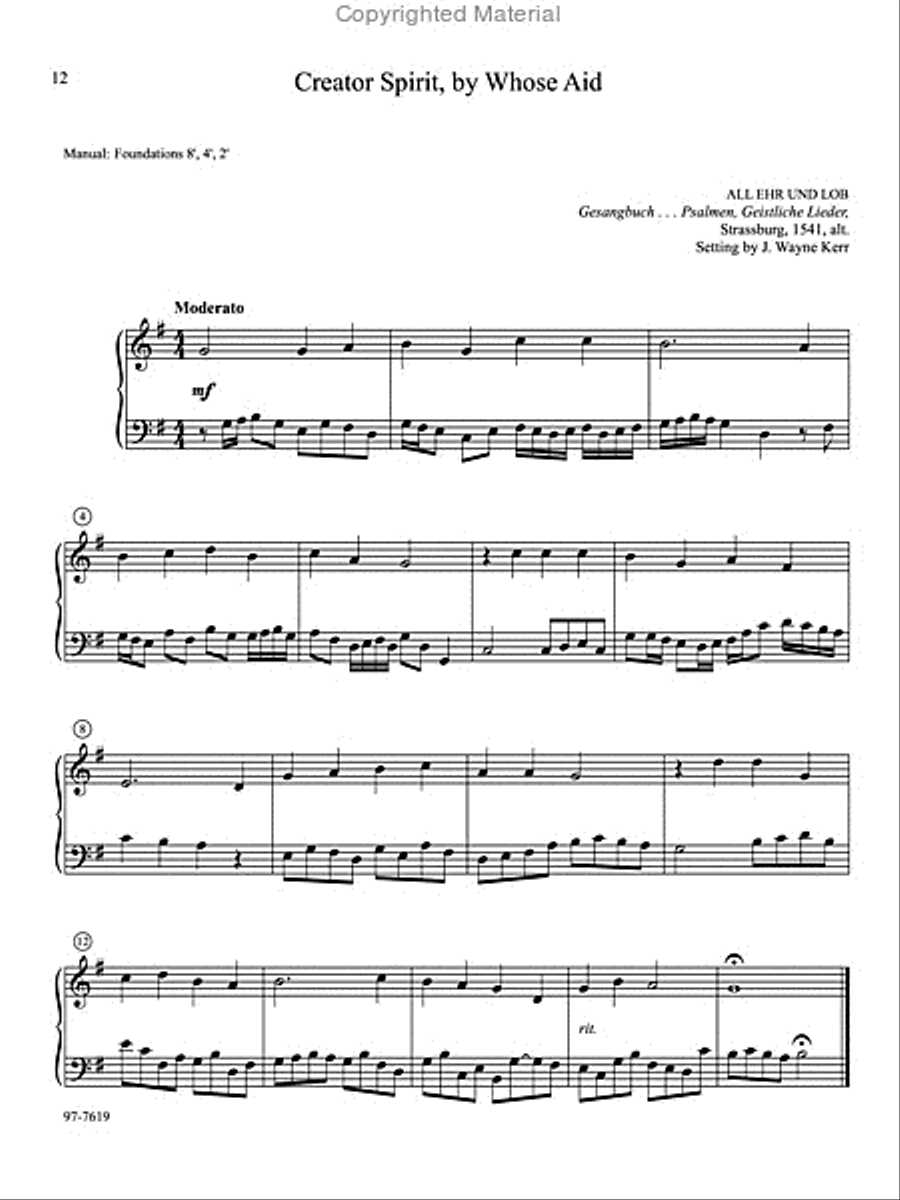 All the Saints Adore Thee: Easy Hymn Preludes for Manuals Organ scores gallery preview page 6